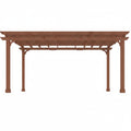 12X16 FT All Cedar Wood Wooden Pergola, Pergola Kit with Stakes, Quality Wood Supported Structure, Snow and Wind Supported, Outdoor Garden Shelter with Cedar Framed for Backyard, Deck, Lawn