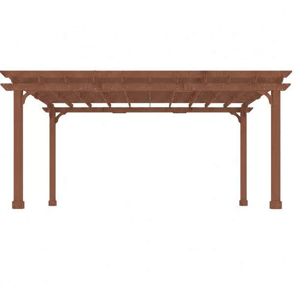 12X16 FT All Cedar Wood Wooden Pergola, Pergola Kit with Stakes, Quality Wood Supported Structure, Snow and Wind Supported, Outdoor Garden Shelter with Cedar Framed for Backyard, Deck, Lawn