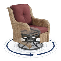 Outdoor Furniture Set: 11 PCS Patio Furniture Set with Outdoor Swivel Rocker Patio Chairs, Yellow/Red — How It Works